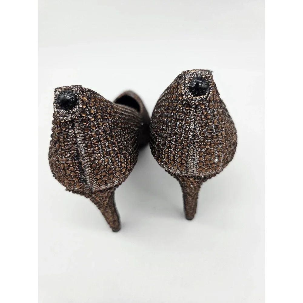 New Michael Kors Womens Shoes 7 M Dorothy Flex Pump Brown Bronze Glitter Mesh
